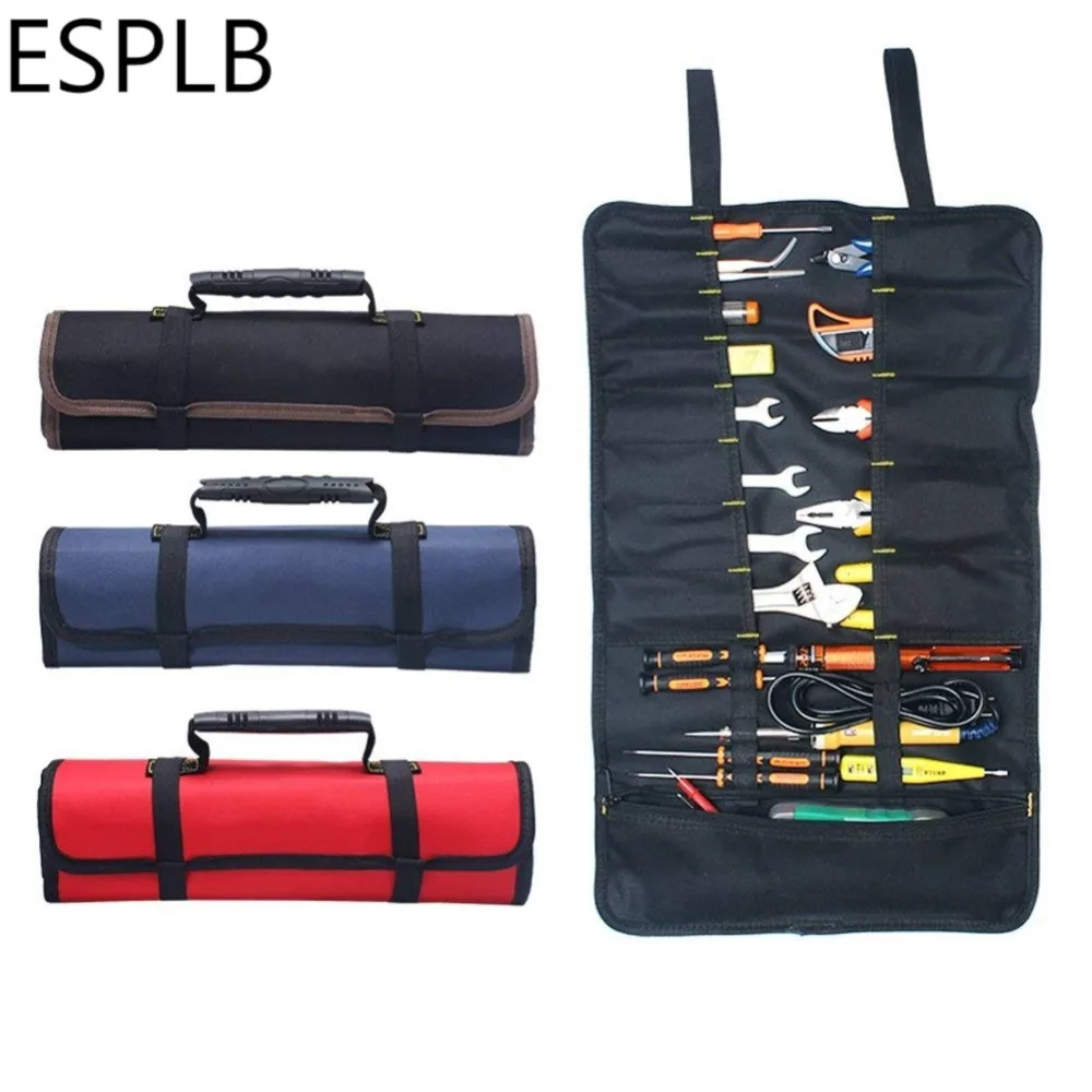 ESPLB Roll Tool Bag Large Wrench Roll Up Portable Pouch Bag 22 Pockets Kit for Electricians Mechanics