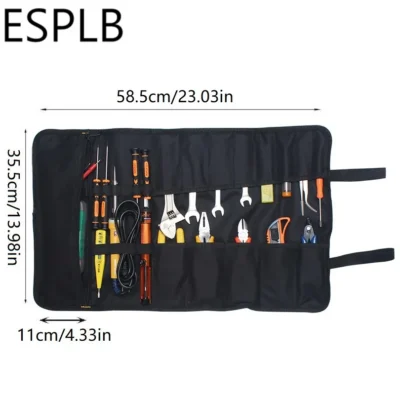 ESPLB Roll Tool Bag Large Wrench Roll Up Portable Pouch Bag 22 Pockets Kit for Electricians Mechanics