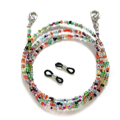 Bohemian Colored Mask Strap Beaded Glasses Chains Women Face Mask Lanyard Anti Slip Women's Neck Chain For Eyeglass Sunglasses