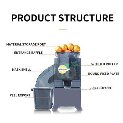 110/220V Commercial Lemon Kumquat Juicer Fully Automatic Juicer 100W Multifunctional Fruit Juice 1000C-1 Automatic Residue Juice