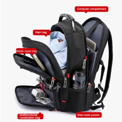 Waterproof Men's Swiss Backpack 15.6/17 Inch Laptop Backpacks School Travel Bags Large Capacity Business bagpack Mochila