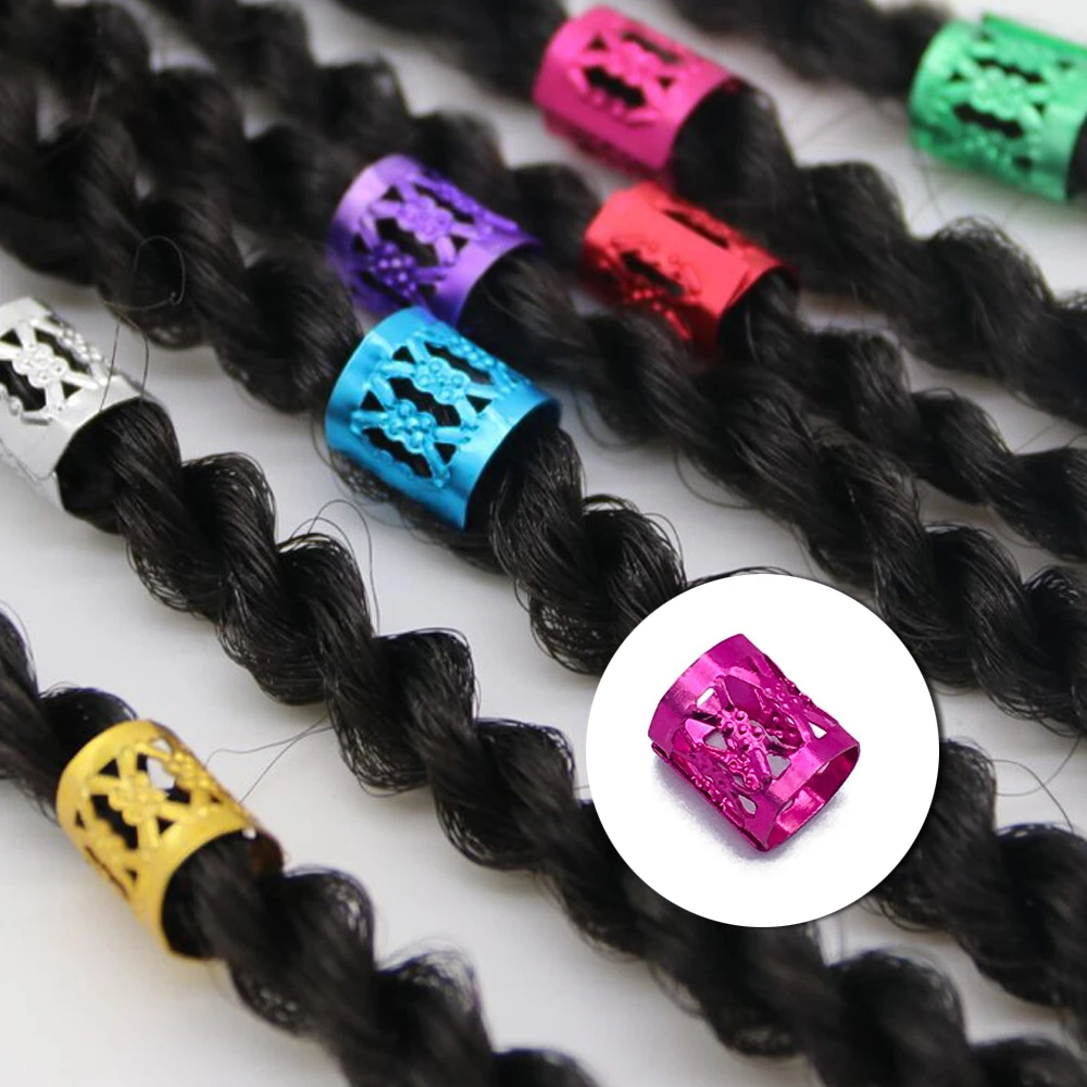 Factory Sale Golden Silver Dreadlock Hair Beads Adjustable Hair Ring Braid Cuff Clip For Hair Accessories Extensions Beauty Tool