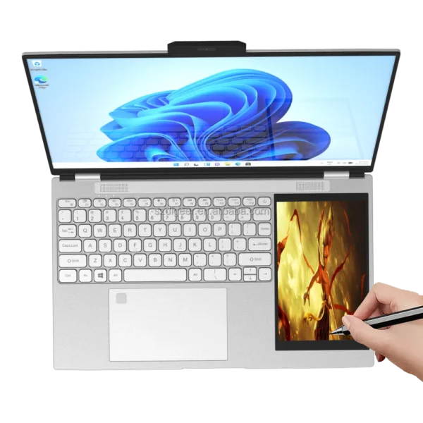 15.6 Inch Dual Screen Laptop Intel N100 CPU 16GB RAM 128GB SSD IPS Metal Body Windows 11 1-Year Warranty Touch Screen OEM ODM