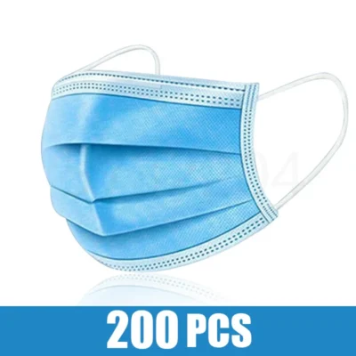 10/50/100/200PCS Disposable Mask Earloop Pink Bule Black White Mouth Masks 3 Layers Meltblown Non-Woven Breathable Face Mask