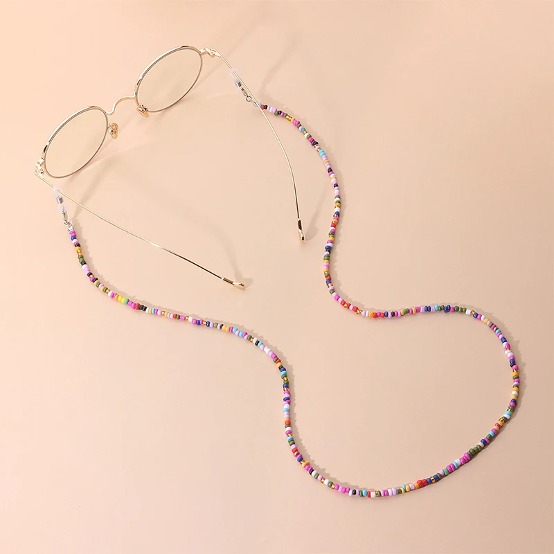 Boho Beaded Glasses Chains Colored Mask Strap Women Face Mask Lanyard Anti Slip Women's Neck Chain For Eyeglass Sunglasses