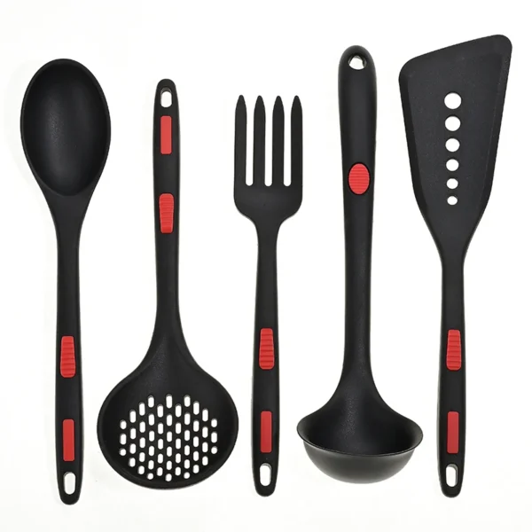 Premium Silicone 5pcs Kitchen Utensil Set Heat Resistant Cooking Gadgets Set Including Spatulas Pliers Spoons