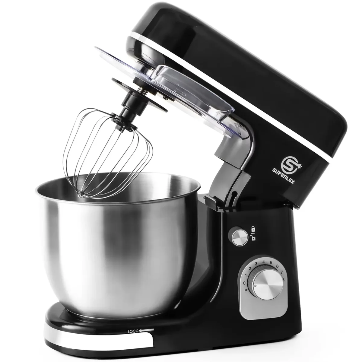 SUPERLEX 5L Stand Mixer 1300W Food Blender Silent Design Versatile Speed Control ABS housing paired With Bowl Stainless Mixer