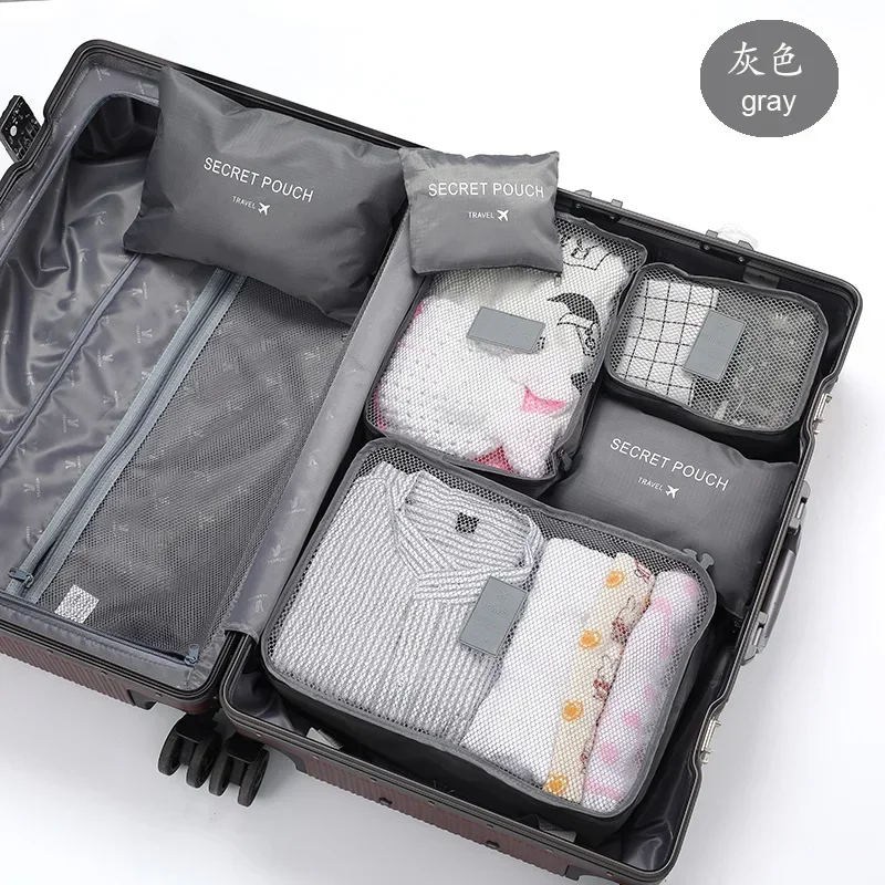6PCS/Set Travel Storage Bag for Clothes Suitcase Organizer Wardrobe Pouch Travel Organizer Bag Case Shoes Packing Cube Bag