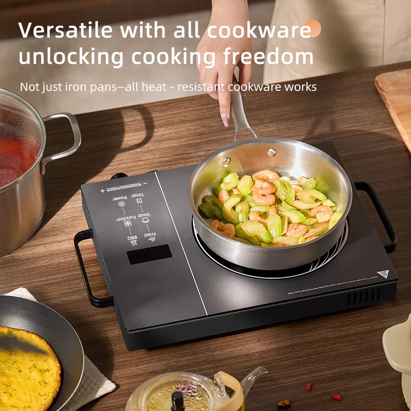 2200W Electric Ceramic Stove Cooktop Tea Maker Electric Hot Plate Heater Stove Heating Furnace Tea Stove Home Water Boiler 220V