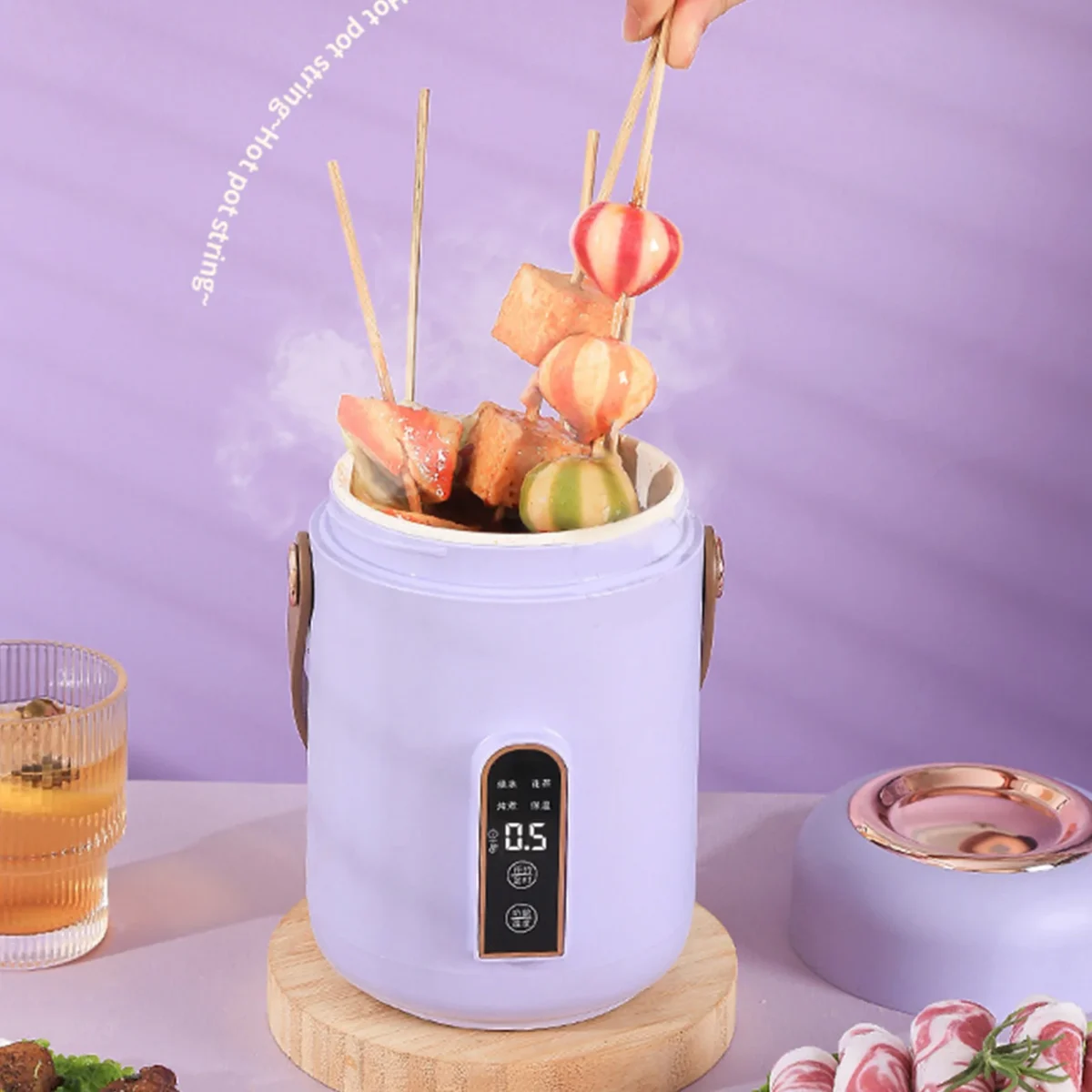 Electric Stewpot Mini Rice Cooker Efficient Heating Insulated Portable Multifunction Soup Porridge Stewpot for Home  Dorm