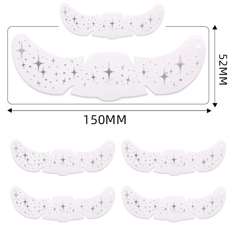 6Pcs/Set Glitter Skincare Freckles Face Tattoo Sparkle Temporary Tattoo Bow Love Kiss Makeup Patch Valentine's Day Face Tattoo