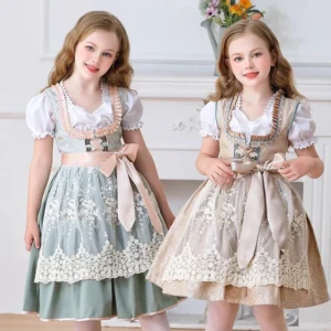 Halloween Children's Costume Bavaria Children's Clothing German Oktoberfest Munich Farm Pastoral Girls Dress Flower Girls Dress