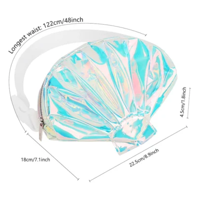 TINYAT Waterproof TPU Waist Bag for Women Laser Crossbody Bag Beach Lightweight Summer Shell Bag Female Fashionable Travel