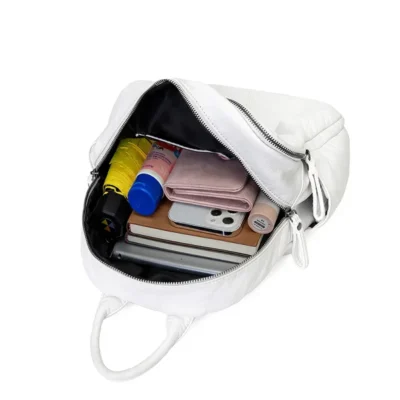 Women's Backpack Lady Bag Fashion Aesthetic Backpacks Cute Small Backpack Leather Bag White Bag Casual Anti-Theft Backpack
