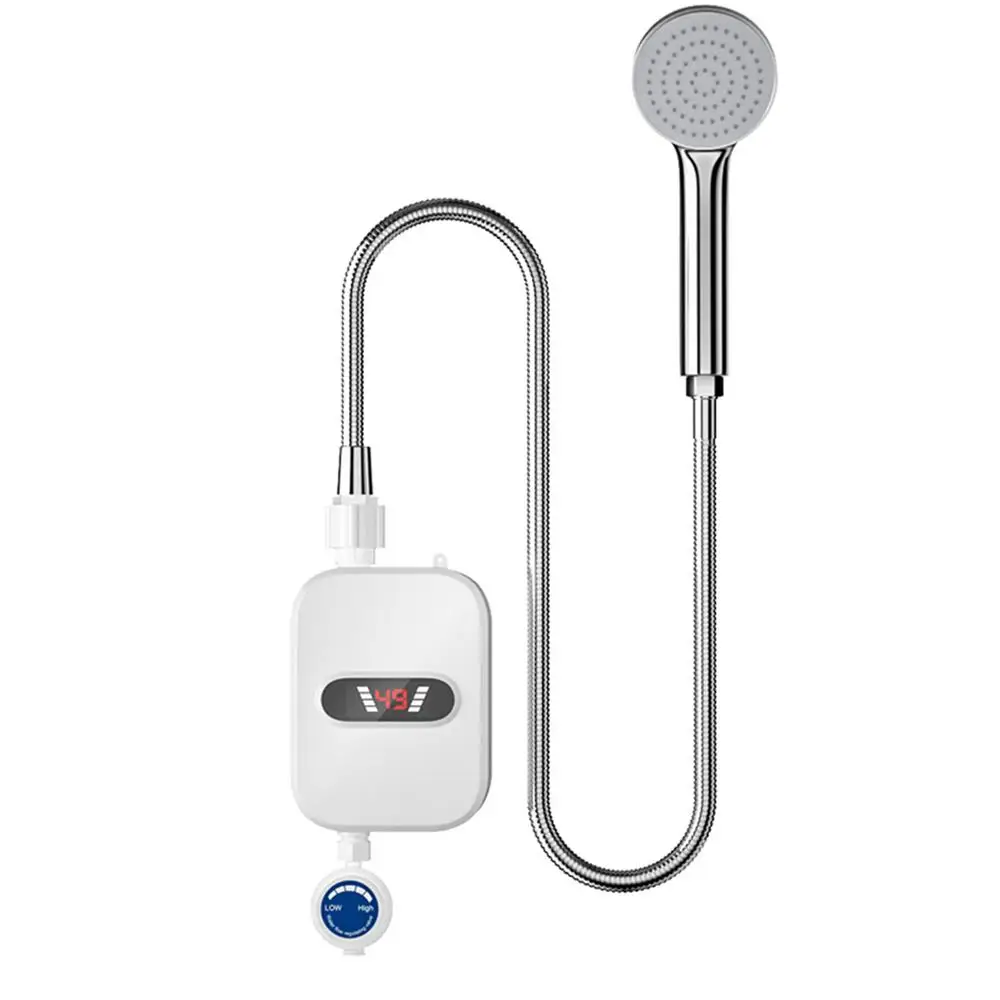 Tankless Water Heater Electric 3500W Instant Shower Heating Kit Electric Hot Water Heating Set for Bathroom Shower Room Toliet