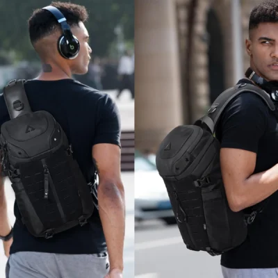 Anti Theft Sling Bag Shoulder Crossbody Backpack Waterproof Chest Bag with USB Charging Port Lightweight Casual Daypack