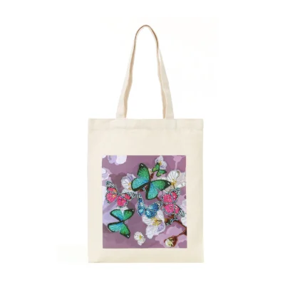 1pc/Set DIY Butterfly Diamond Painting Shopping Bag Crystal Rhinestones Diamond Art Handbags Diamond Art Canvas Bags for Women