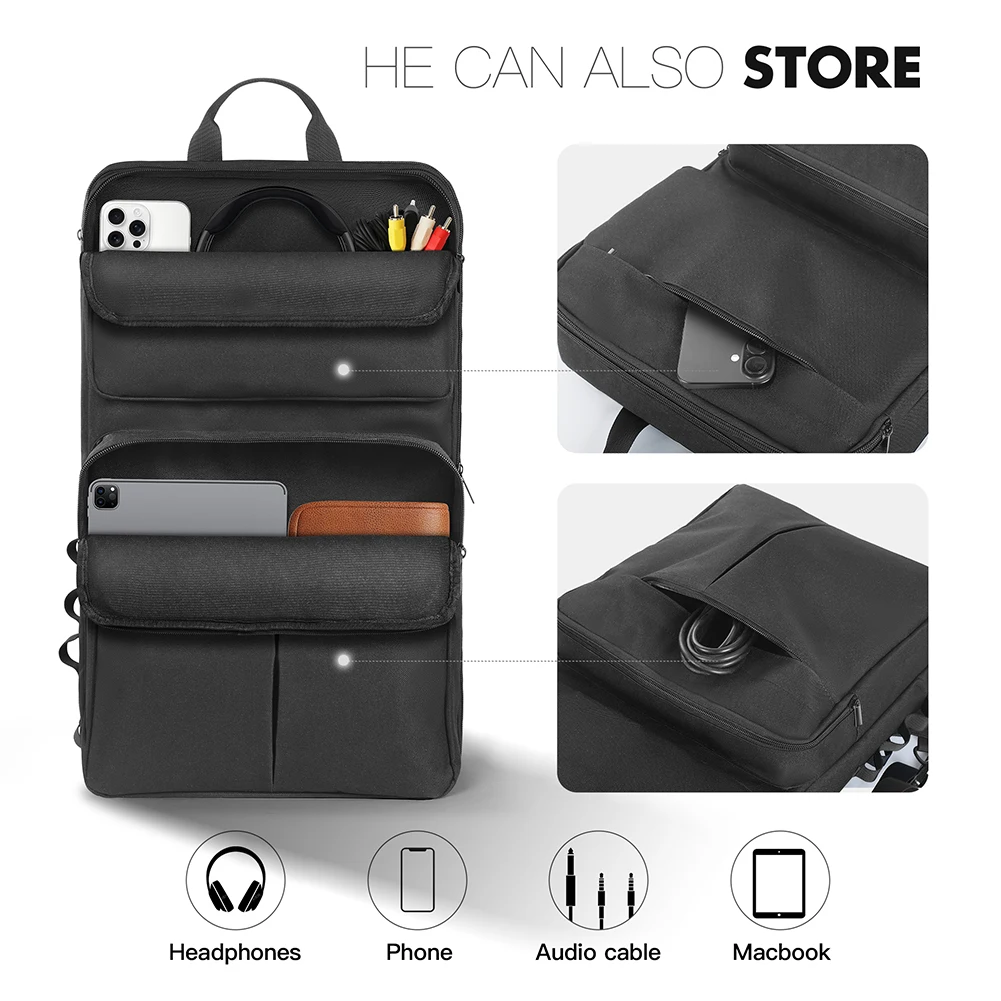 DJ Carrying Case Backpack for Pioneer DDJ-400 DDJ-FLX4 DJ Controller Case Portable Storage Bag Travelling Case for Roland DJ-202
