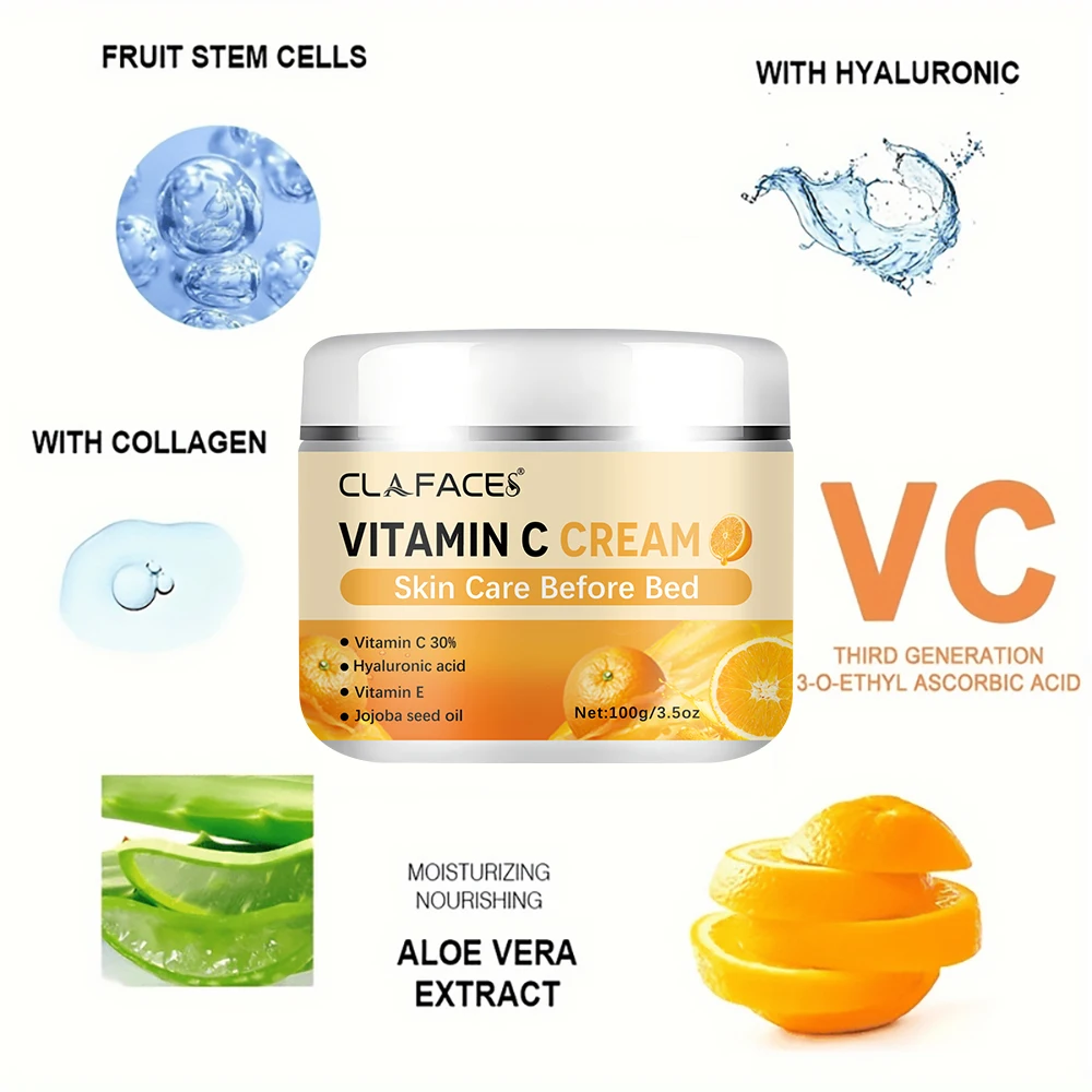 Retinol Vitamin C Face Cream, Anti-Wrinkle Moisturizing, Hyaluronic Acid, Repairing Skin, Brighten Skin Tone, Skincare