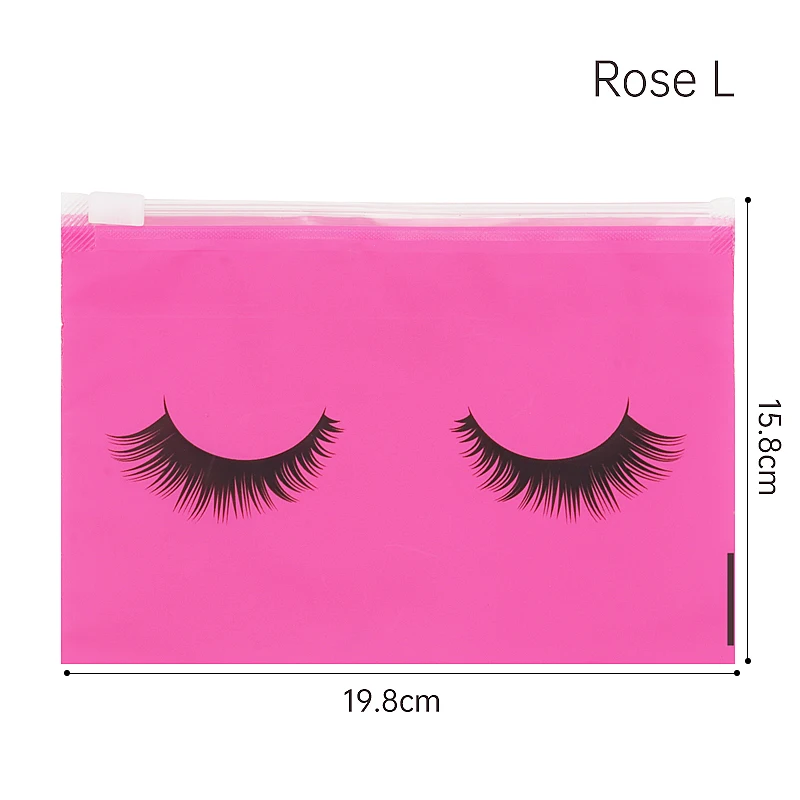 10pcs Eyelash Aftercare Bags With Zipper Toiletry Makeup Pouch Cosmetic Travel Beauty Tool Packaging Lash Extension Supplies