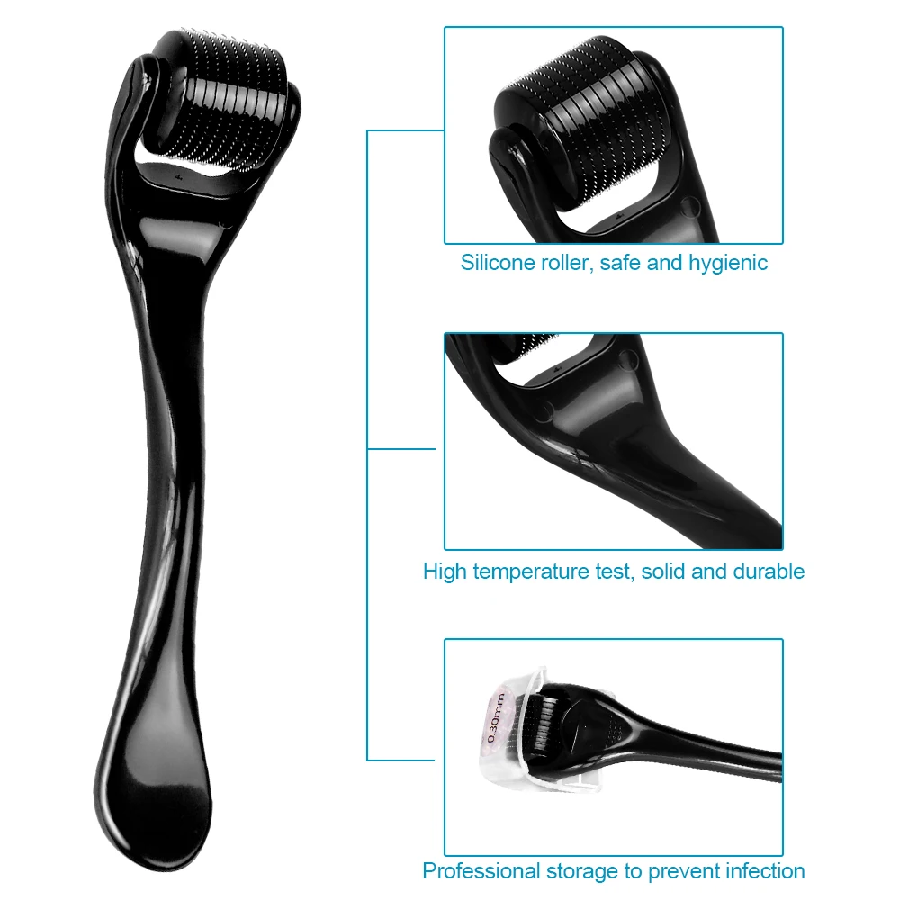 Professional 540 Needles for Facial Body Hair Growth Derma Roller for Skin Beard 0.2mm 0.25mm 0.3mm Needle Beauty Roller
