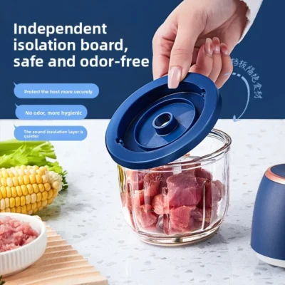 TINSOL New 350ml Electric Food Chopper Meat Grinder Garlic Press USB Multi-Function Vegetable Slicer Blender Kitchen Mixer