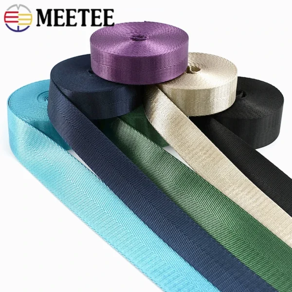 10Meter 20-50mm Nylon Ribbon Band Herringbone Pattern Webbing Tape Belt Backpack Strap DIY Bag Binding Fabric Sewing Accessories