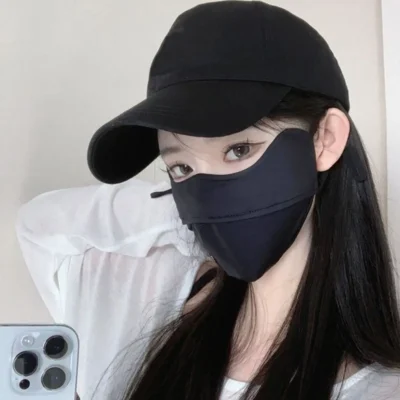 Anti-UV UPF50+ Ice Silk Sunscreen Mask Unisex Face Veil Summer Outdoor Riding Hiking Face Mask Breathable Face Cover Scarf