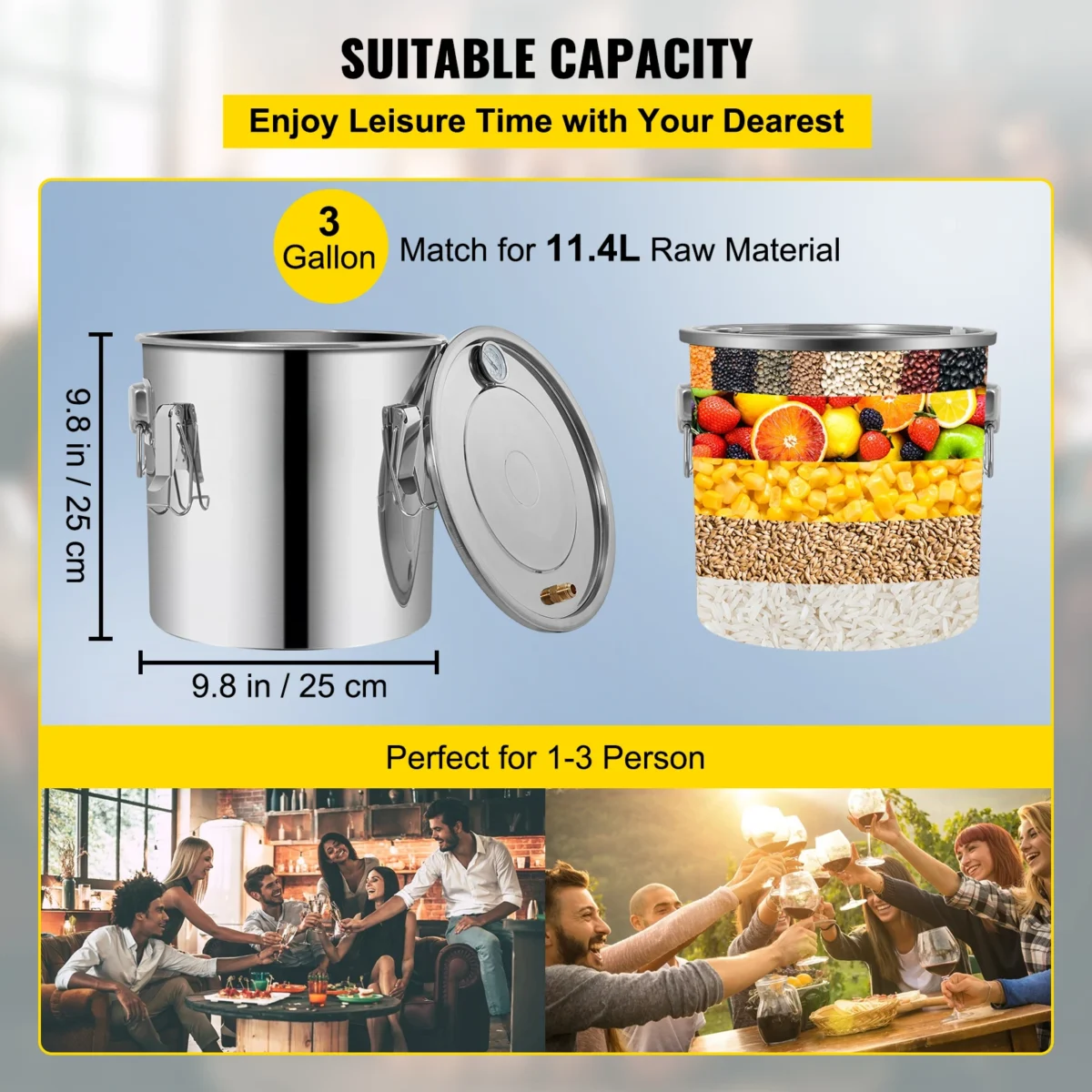 12L 20L 30L 50L Alcohol Brewing Distiller DIY Moonshine Apparatus Stainless Steel Still Whisky Beer Brandy Home Appliance
