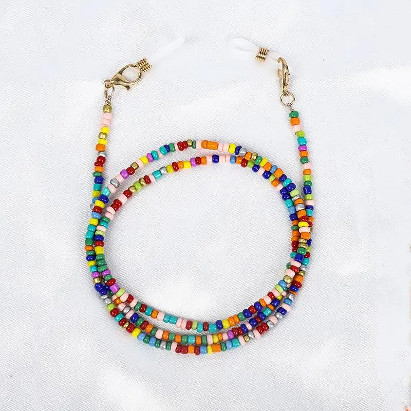 Boho Beaded Glasses Chains Colored Mask Strap Women Face Mask Lanyard Anti Slip Women's Neck Chain For Eyeglass Sunglasses