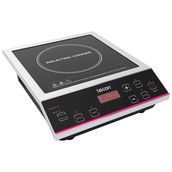 Leconchef Induktionskochplatte 3500W Induktionskochfeld mit Timer und Isolierfunktion, 50KG Große Tragfähigkeit Edelstahlgehäuse