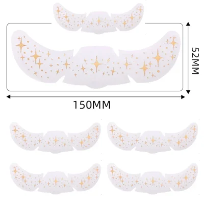 6Pcs/Set Glitter Skincare Freckles Face Tattoo Sparkle Temporary Tattoo Bow Love Kiss Makeup Patch Valentine's Day Face Tattoo