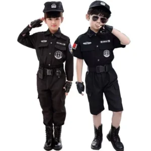 Halloween Children Policeman Cosplay Costume Boys Girls Kid Police Uniform Army Policemen Clothing Sets Party Dress Up Gift