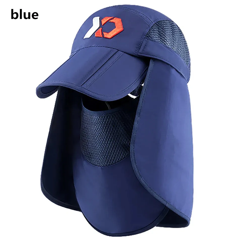 Neck protection sun hat, quick drying sun hat, fishing bike, mountaineering, men's detachable face mask, women's hat, outdoor