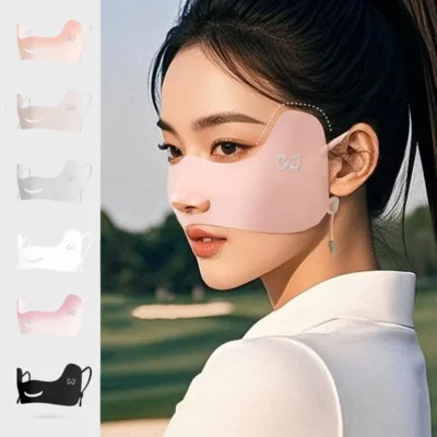 2026 New Ice Silk Sunscreen Face Mask Women Outdoor Sunshade UV Protection Mask Breathable Sun-proof Facekini for Golf Sports