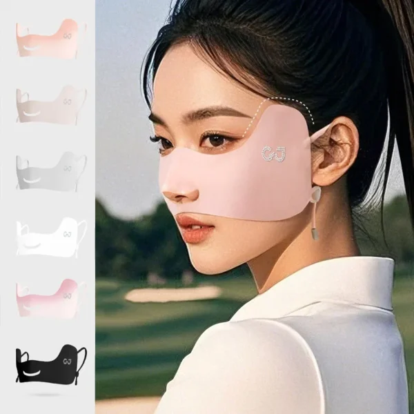 2026 New Ice Silk Sunscreen Face Mask Women Outdoor Sunshade UV Protection Mask Breathable Sun-proof Facekini for Golf Sports