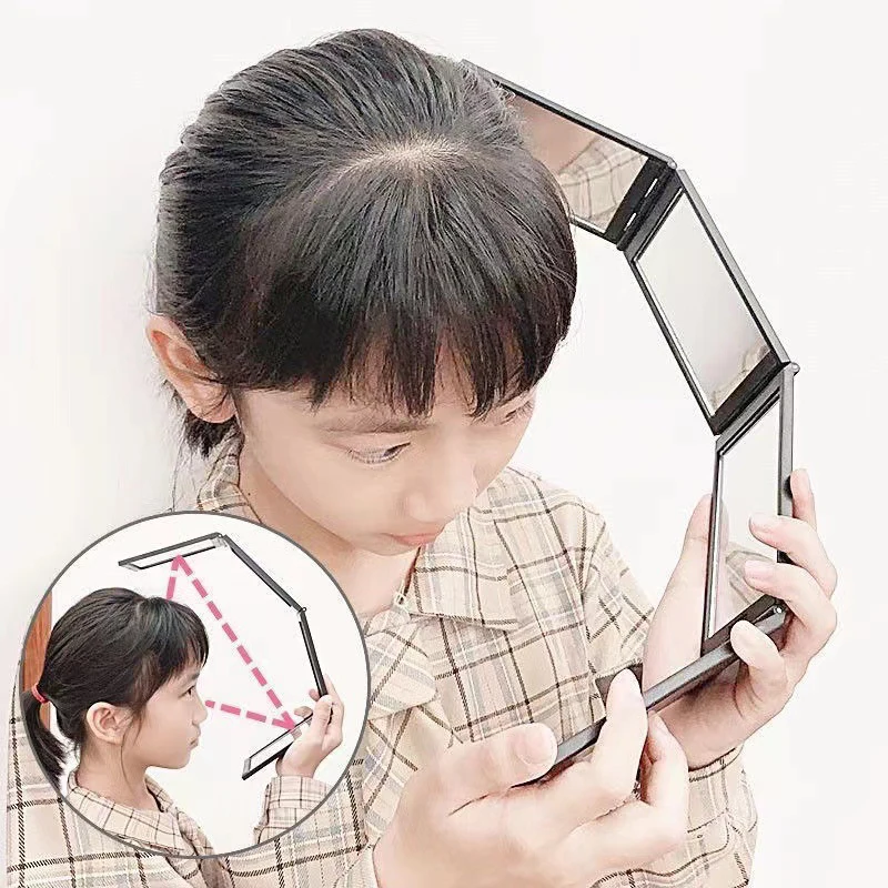 4 Way Mirror 360 Degree Handheld Desktop Portable Foldable Makeup Mirror For Self Hair Cutting Makeup Mirror Beauty Tool