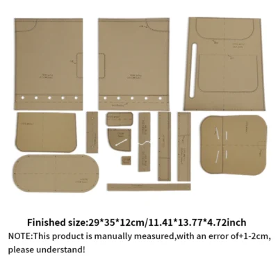 YOMDID 15PCS Shoulder Bag Backpack Making Kraft Template DIY Schoolbag Handmade Kraft Stencil Leather Molds Leather Tools