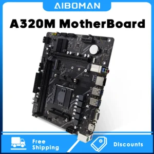 AIBOMAN AMD Motherboard A320M ATX (AM4, DDR4, USB3.0)2400/2666/3200 A320M Mainboard Support Nvme SATA M.2