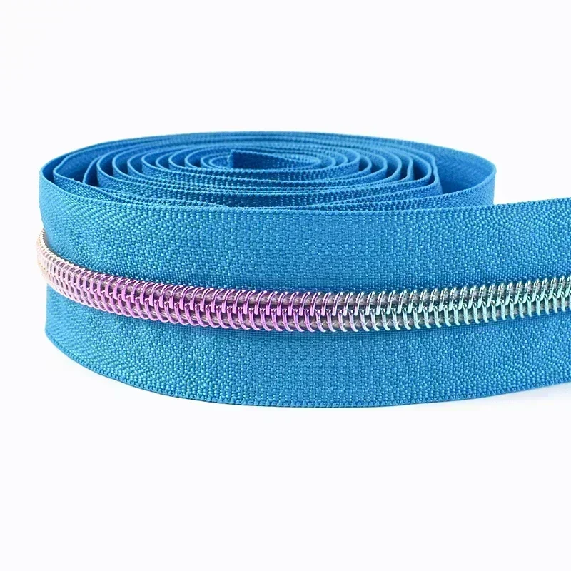 2/5/8/10M 5# Meetee Sewing Nylon Zipper Tape Clothes Zippers Puller Head Bag Jacket Zip Coil Closure Replace Repair Accessories