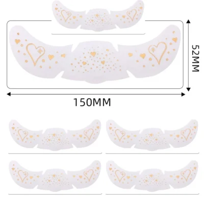 6Pcs/Set Glitter Skincare Freckles Face Tattoo Sparkle Temporary Tattoo Bow Love Kiss Makeup Patch Valentine's Day Face Tattoo