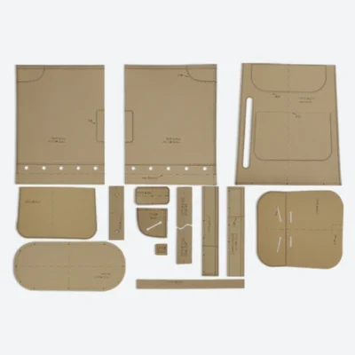 YOMDID 15PCS Shoulder Bag Backpack Making Kraft Template DIY Schoolbag Handmade Kraft Stencil Leather Molds Leather Tools