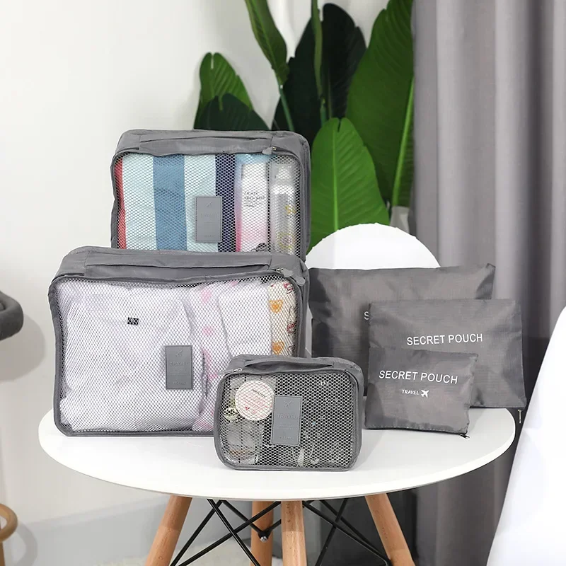 6PCS/Set Travel Storage Bag for Clothes Suitcase Organizer Wardrobe Pouch Travel Organizer Bag Case Shoes Packing Cube Bag