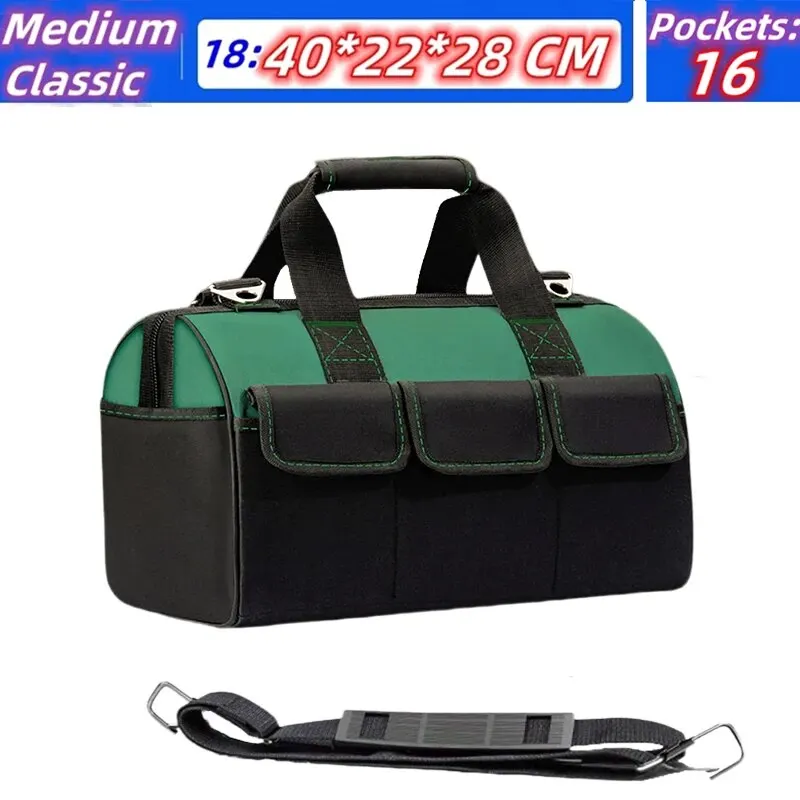 Upgrade 18in- 23inch Large Capacity Tool Bag Thickened Oxford Waterproofed Wear-Resistant Heighten Electrician Tool Storage Bag