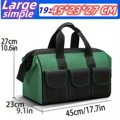 Upgrade 18in- 23inch Large Capacity Tool Bag Thickened Oxford Waterproofed Wear-Resistant Heighten Electrician Tool Storage Bag