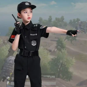Halloween Children Policeman Cosplay Costume Boys Girls Kid Police Uniform Army Policemen Clothing Sets Party Dress Up Gift