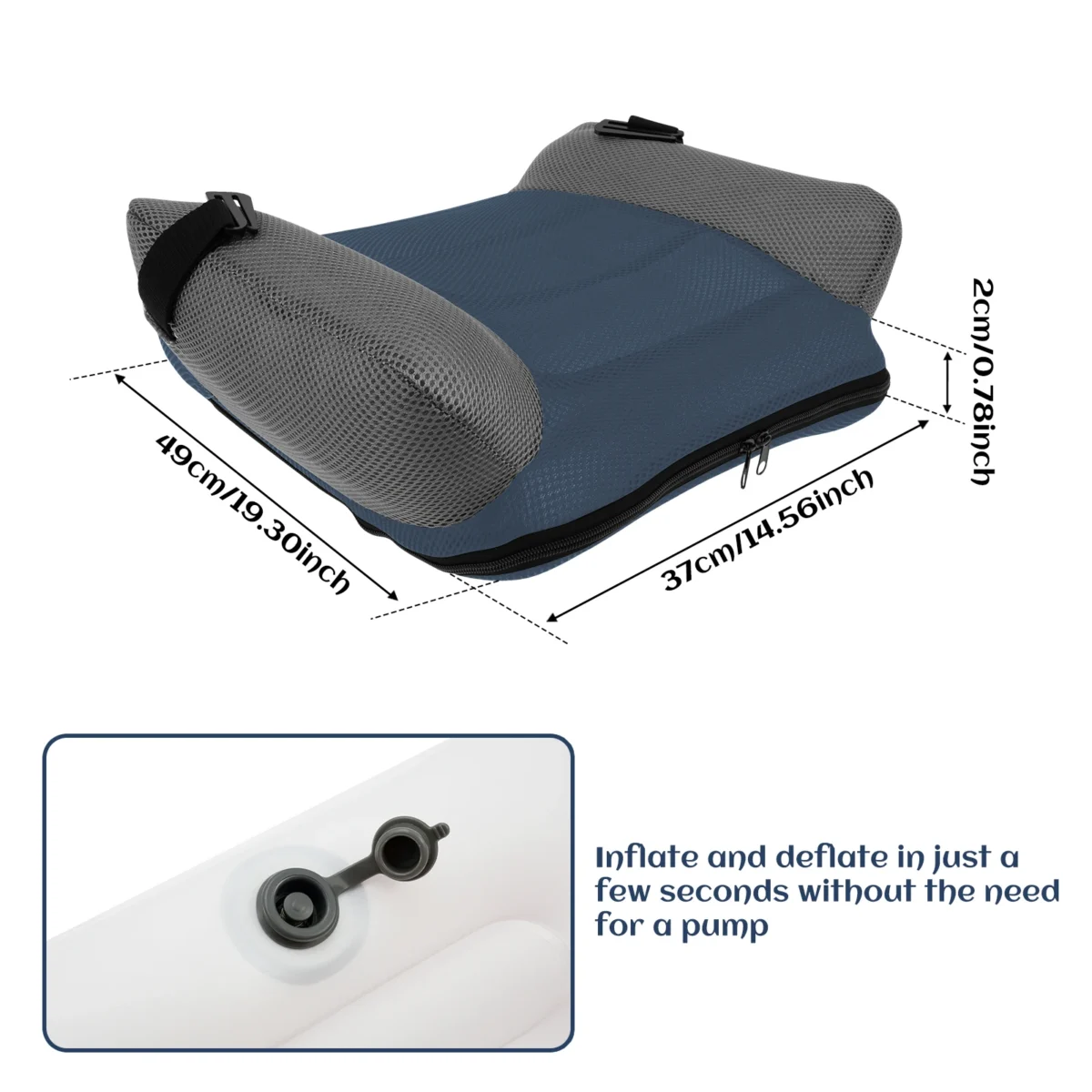 Inflatable Booster Car Seat PVC Inflatable Seat Cushion Portable Travel Seat Cushion With Storage Bag Narrow Backless Kid Seat
