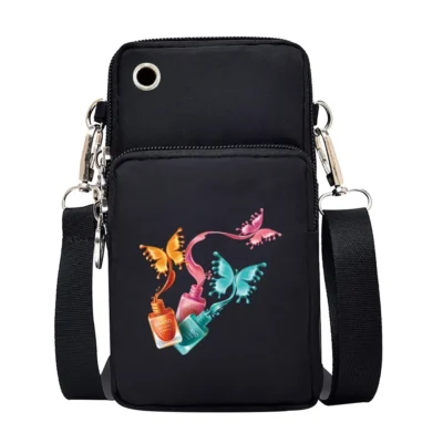 Universal Mobile Phone Bag Iphone 13 Huawei Shoulder Cross-body Package Women Sport Pouch Unisex Arm Wrist Bags Butterfly Print