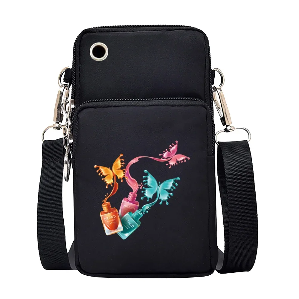 Universal Mobile Phone Bag Iphone 13 Huawei Shoulder Cross-body Package Women Sport Pouch Unisex Arm Wrist Bags Butterfly Print