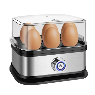 DayPlus Egg Boiler, 6 Eggs Capacity Cooker for Soft,Multi-use Space Saving Food Steamer for Corn, Vegetable, Dumplings